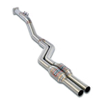 wide view of Supersprint Downpipe + metallic catalytic converter right - left for Alpina B7 (E24) 3.5 Turbo Coupè (6 cil.) 1984-1988 with white background