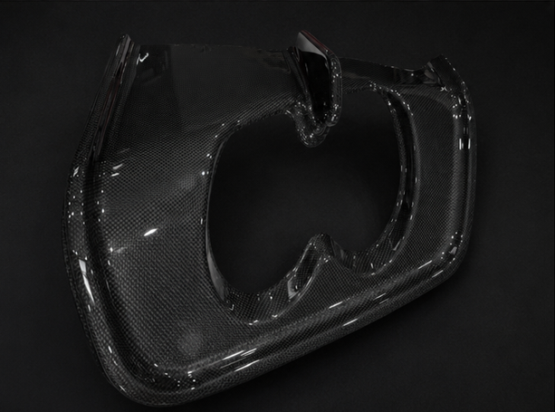Capristo carbon fiber tailpipe frame for Ferrari 12Cilindri shown on its own
