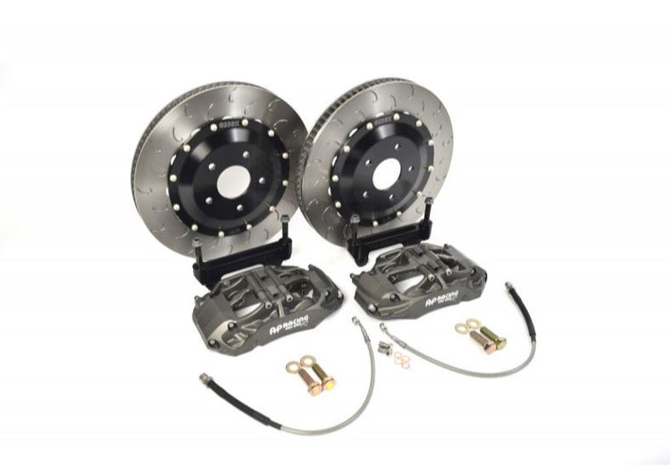 A front view of AP Racing by Essex Radi-CAL Competition Brake Kit (Front CP9660/372mm) - Subaru BRZ, Scion FR-S & Toyota GT86/GR86 2013+ with a white background