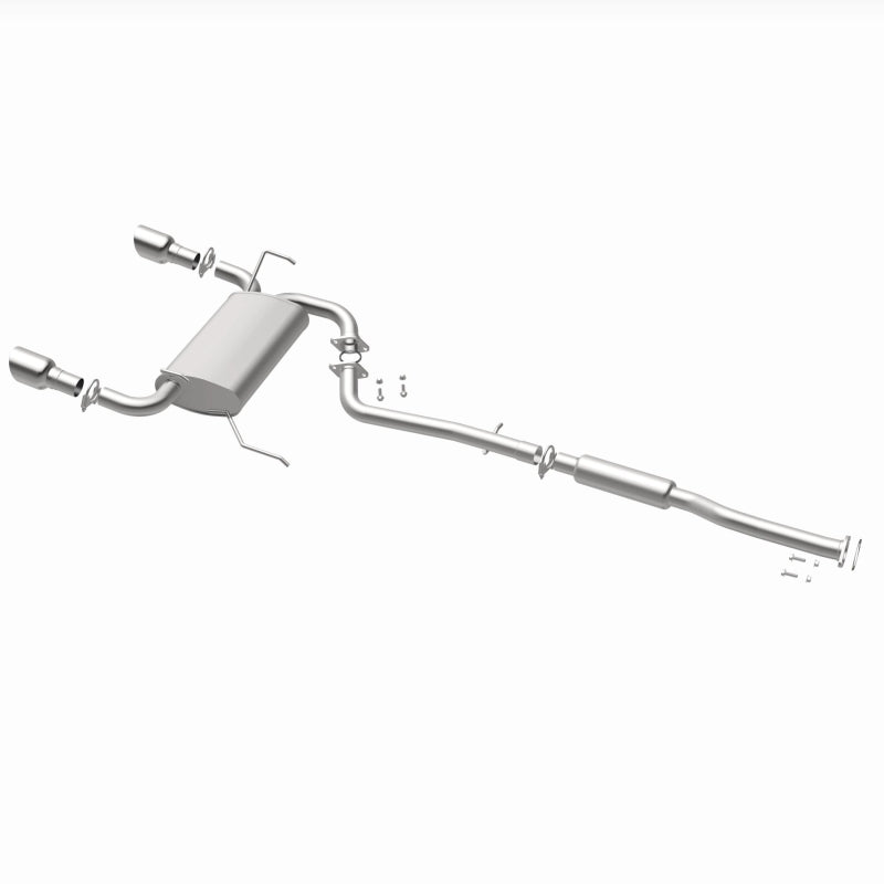 BRExhaust 106-0284 direct-fit exhaust kit, opposite rear three-quarter view of the turntable spin