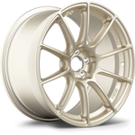 Champagne gold forged aluminum wheel with ten-spoke design and five-bolt pattern on white background - APEX Wheels wheel for 17x9.5 ET51 5x114.3 - Motorsport Gold