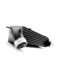 N54 intercooler shown with both hose outlets visible