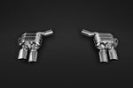 Capristo valved mufflers for Porsche Panamera 971 GTS/Turbo, polished stainless with quad round tips