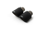 Pair of black carbon angled tail pipes, Carbon Black Angled 102mm tips for the Remus Giulia Quadrifoglio Axle-Back Exhaust