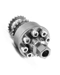 Four-pin hub face showing locating-pin positions