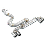 Wide over top view of Supersprint Rear exhaust "Racing" OO80 Right - Left for BMW E82 Coupè - All models 2007–2013 with white background