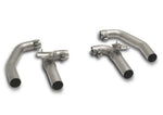 Remus Volkswagen Golf R Mk VIII Outlet Tubes, two pairs of bent outlet tubes with mounting brackets, top view