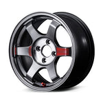 RAYS manufacturer illustration of TE37 Saga SL in Pressed Graphite for 15x7.5 4x100 +21 mm listing; wheel on white background