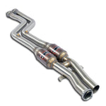wide view of Supersprint "H-Pipe" with Metallic catalytic converter. Right + Left for BMW E36 M3 3.0i (Sedan / Coupé / Convertible) 1992-1995 with white background