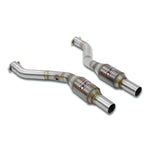 wide view of Supersprint Front exhaust Right - Left with Metallic catalytic converter for BMW E46 - All models (For V8 M62 4.4i - 4.6i engine conversion) with white background