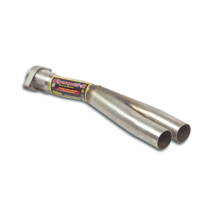 wide view of Supersprint Connecting "Y-pipe" Stainless steel for BMW E36 316i 1993-2000 with white background
