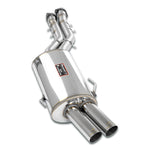 wide top view of Supersprint Rear exhaust "Racing" OO70 100% Stainless Steel for BMW E36 M3 3.0 1992-1995 with white background