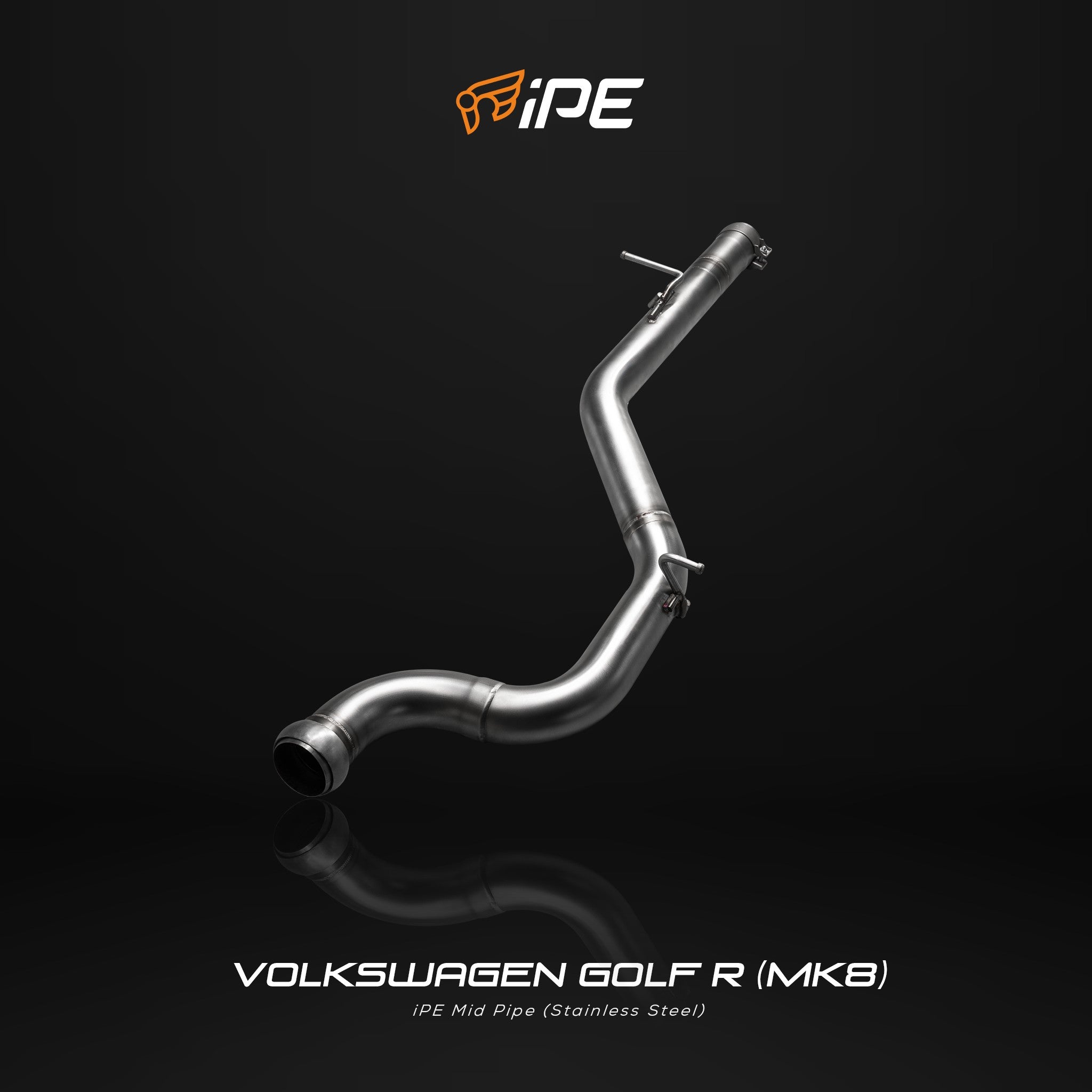 IPE stainless steel mid pipe for the Volkswagen Golf R Mk8