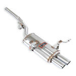 wide top view of Supersprint "Cat.-Back" rear exhaust Racing OO70 for BMW E36 318ti Compact 1994-1995 with white background