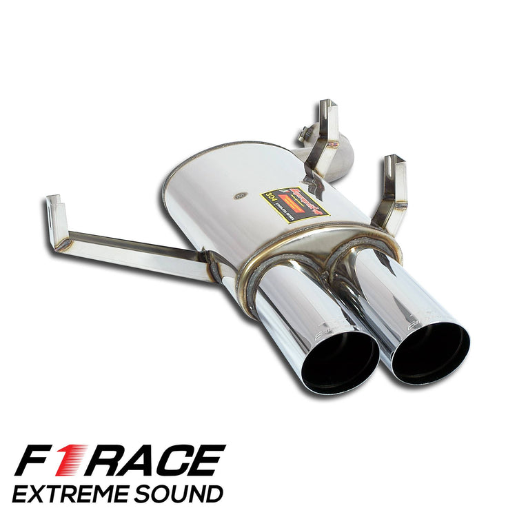 wide view of Supersprint Rear exhaust left "F1 Race" OO90 for BMW E39 M5 5.0 V8 1998-2004 (Headers System - Race) with white background