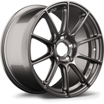 Gray metallic finish alloy wheel with ten-spoke design and five-lug bolt pattern on white background - APEX Wheels wheel for 17x9 ET61 5x114.3 - Anthracite