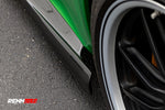 Side skirt end near the rear wheel close up - Carbon Fiber Side Skirts for the 2018-2021 AMG GT R / GT R Pro