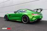 Green AMG GT R car front three-quarter showing the skirts - Carbon Fiber Side Skirts for the 2018-2021 AMG GT R / GT R Pro