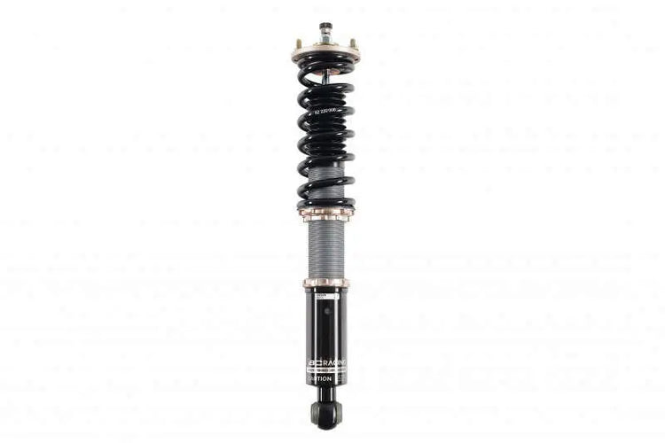 A front view of BC Racing DS Series 5-Bolt Top Coilovers for BMW M3 F80 / M4 F82 RWD 2015-2020 with white background