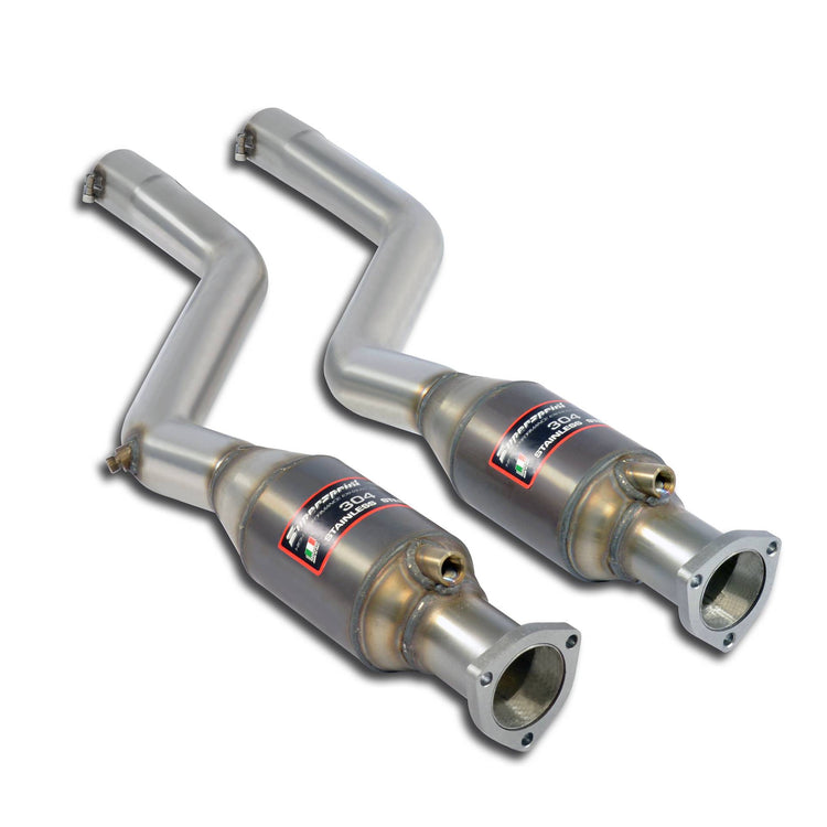 wide view Supersprint Race Metallic catalytic converters for BMW E46 M3 3.2i Coupé/Cabrio 2001-2006 (Ø63,5mm - Dual Pipe) with white background