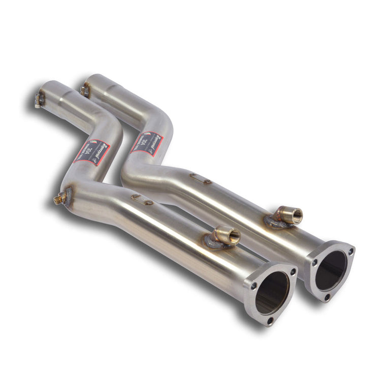 wide view of Supersprint Front pipes kit for BMW E46 M3 3.2i Coupé/Cabrio 2001-2006 (Ø63,5mm - Dual Pipe) with white background