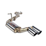 wide top view of Supersprint Rear exhaust "Racing" Left OO76 for BMW E39 Touring 540i V8 (S62 engine conversion - for M5 diffusor) 1996-1998 with white background