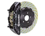 A front view of Brembo Race Front Big Brake Kit 355x35 2-Piece 6-Piston Type 3 Semi-Float Rotors Mini John Cooper Works Hardtop (F56) with white background