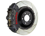 A front view of Brembo GT-S Front Big Brake Kit 405x34 2-Piece 6-Piston Slotted Rotors Volkswagen Tiguan R (Mk2) with white background