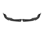 A back wide view of AUTOTECKNIC DRY CARBON PERFORMANTE FRONT SPLITTER SET - BMW G20 3-SERIES M-SPORT LCI 2022+ with white background