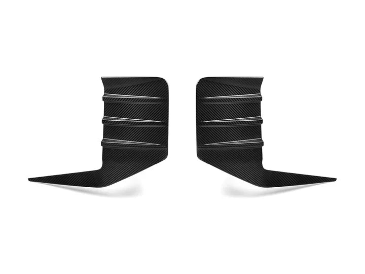 A front view of AUTOTECKNIC DRY CARBON REAR BUMPER TRIM SET - BMW G87 M2 2023+ with white background
