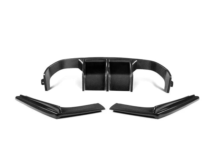 A front view of AUTOTECKNIC DRY CARBON VERSUS REAR DIFFUSER SET - BMW F80 M3 | F82/ F83 M4 2014+ with white background