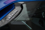 Ferrari lettering on the Capristo 488 Spider carbon bonnet, close-up