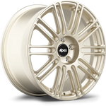 A front view of APEX TC-10RT Forged Wheel for Audi and VW in Motorsport Gold with white background