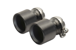 Remus 100mm Titanium Tail Pipe Set, pair of dark titanium tail pipes with clamps