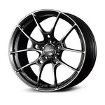 RAYS manufacturer illustration of G025 in Shining Black Metal / Rim Edge DC for 20x9 5x112 +25 mm listing; wheel on white background
