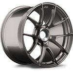 Dark gunmetal alloy wheel with Y-spoke design and machined center hub on clean white background - APEX Wheels wheel for 19x12 ET46 PSCL - Anthracite