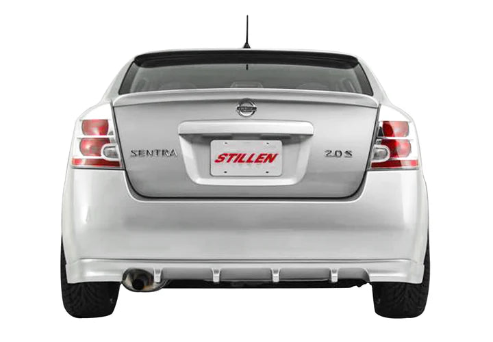 wide view of Stillen Rear Valance for Nissan Sentra 2007-2012 fitted inside a car
