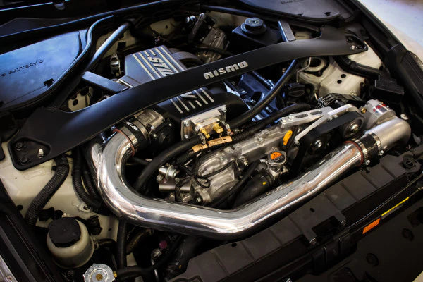wide view of Stillen Supercharger - Tuner Kit [Satin] for Nissan 370Z [Z34] Nismo 2012-2014 fitted inside a car