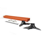 A front view of APR Performance Brake Rotor Backing Plate W/Hose Subaru STI 2008-2014 with white background