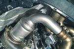 Soul 992.2 Carrera competition link pipes: sport cat installed beside the turbo