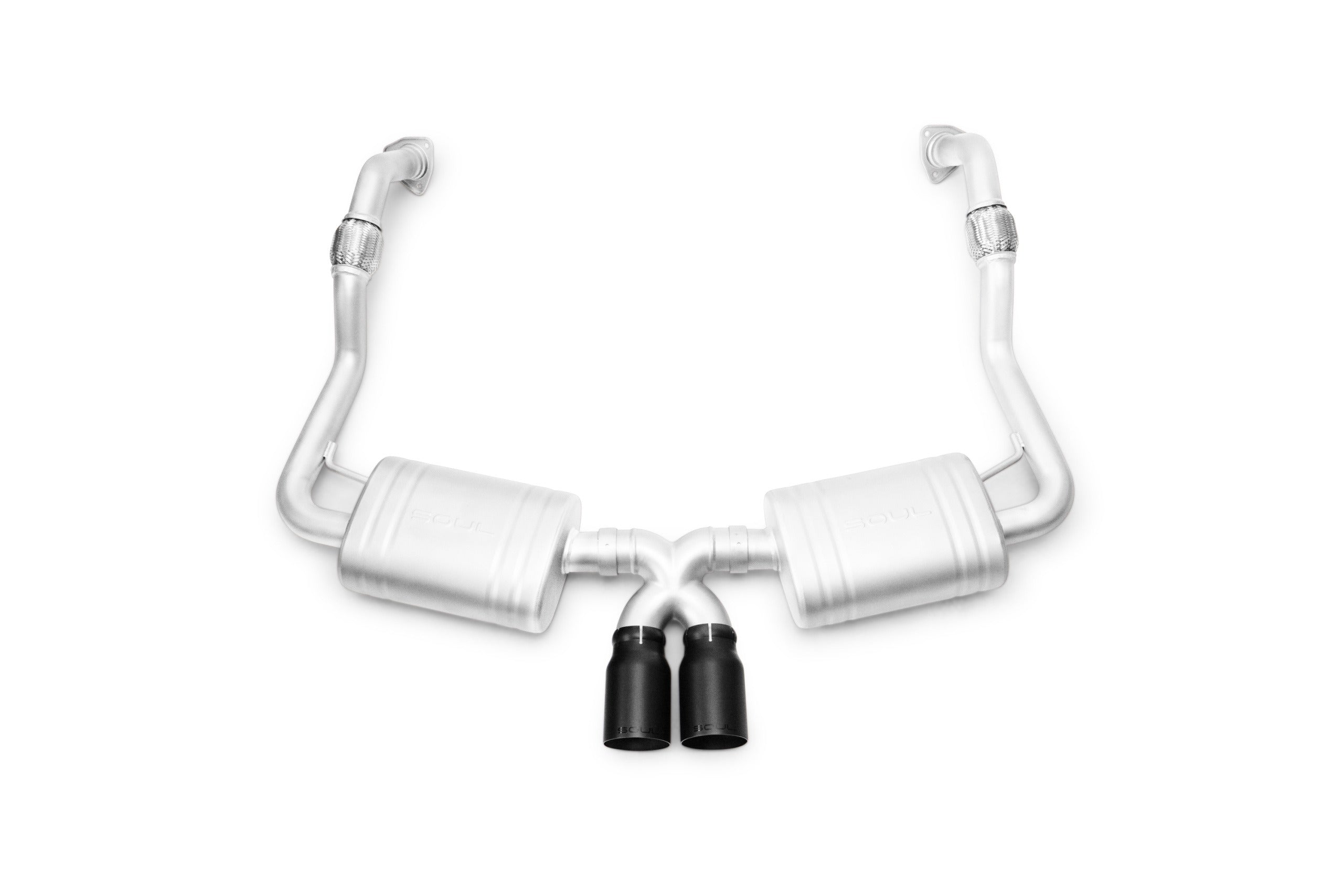 987.2 Boxster / Cayman performance exhaust system: performance exhaust with black slash-cut tips