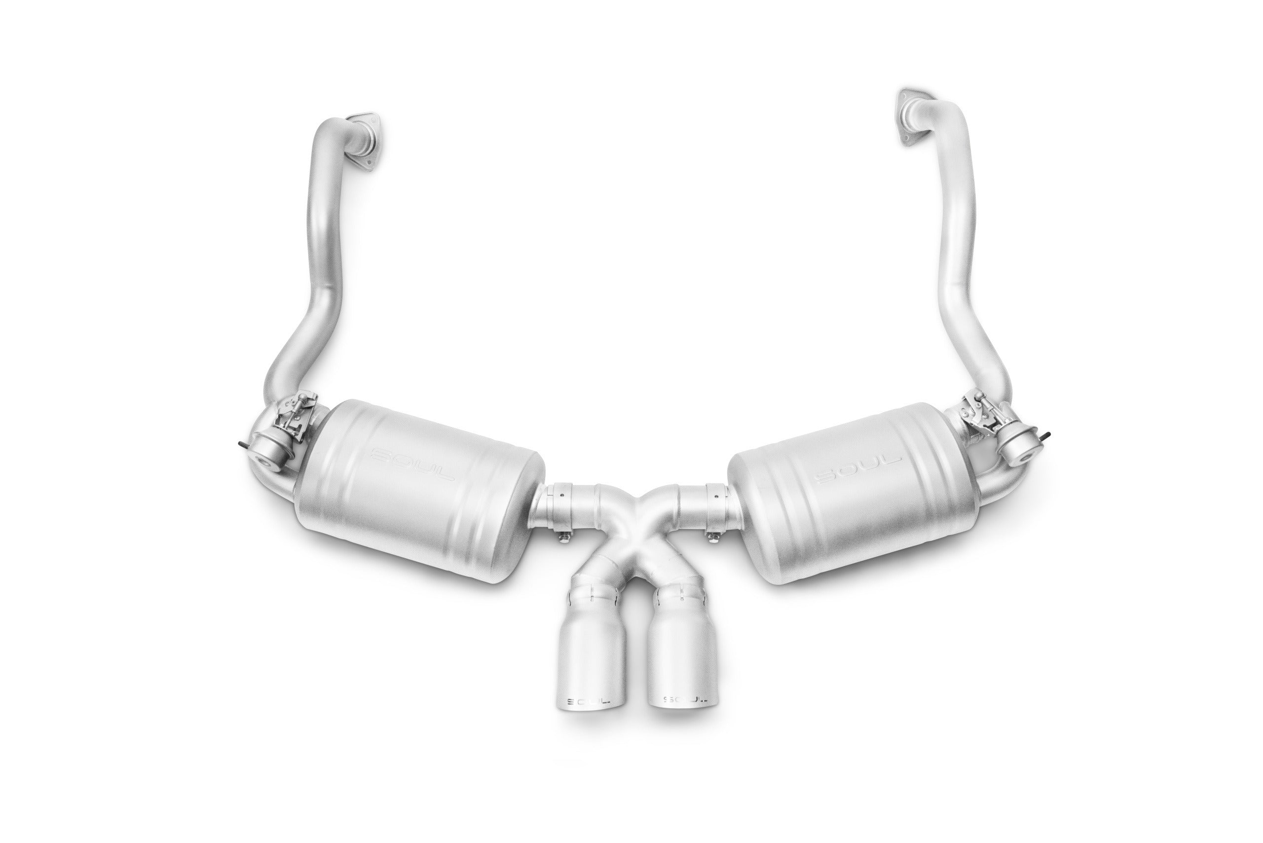 Soul 987.1 Boxster / Cayman valved exhaust system: valved exhaust with polished tips
