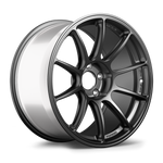 Dark gunmetal alloy wheel with ten-spoke design and polished outer lip on clean white background - APEX Wheels wheel for 19x10 ET25 5x120 - Satin Black