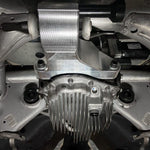 A front view of RK Autowerks F1X M5 & M6 BILLET DIFFERENTIAL MOUNT fitted on a car