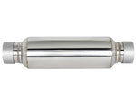 aFe MACH Force-Xp Resonator 2-1/2 IN Inlet/Outlet x 4 IN Dia. x 12 IN Body x 15 IN Overall Length