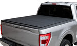 Access 2022+ Rivian R1T 4ft 6in Bed (w/ OEM Tonneau Track) LOMAX Folding Hard Cover - Black Diamond