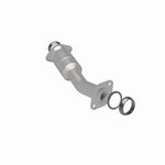 MagnaFlow 5592549 carb direct-fit catalytic converter, rear three-quarter view of the turntable spin