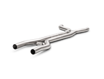 Akrapovic Porsche Cayenne GTS (958 FL) Evolution Link Pipe Set (Titanium) E-PO/T/3 for Porsche Cayenne GTS 958.2 2016-2018, angled view