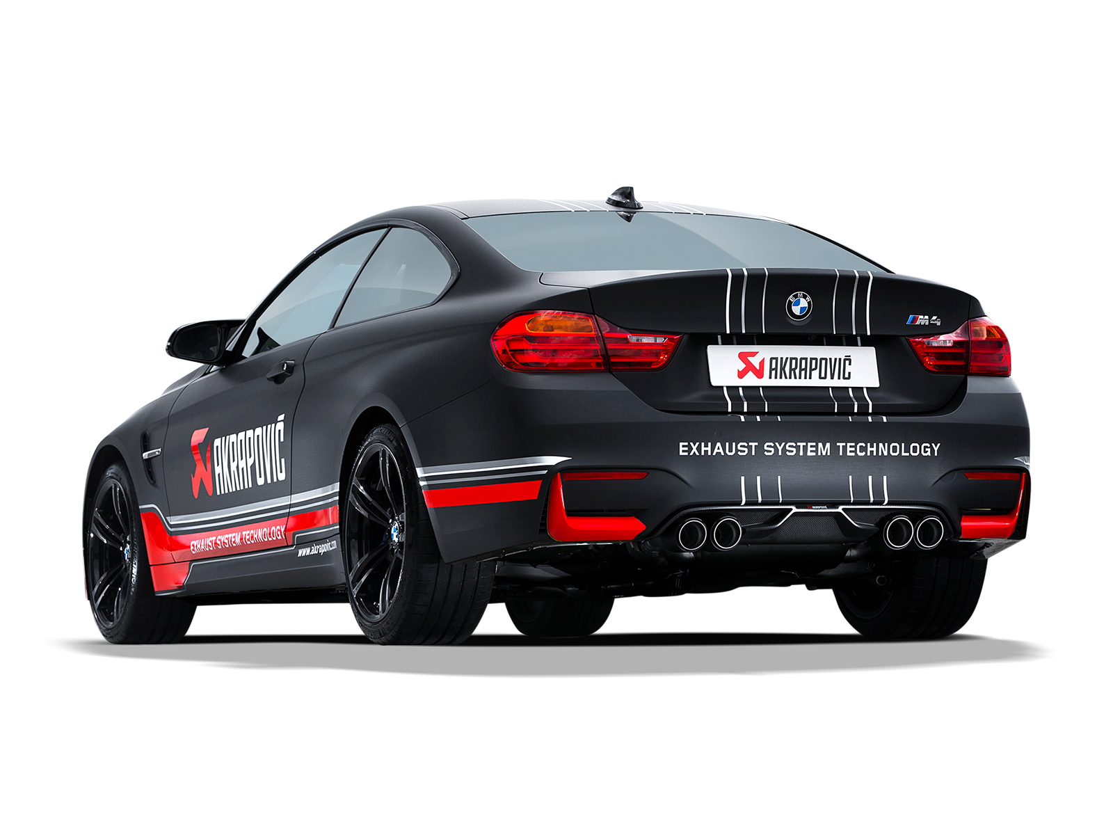 Akrapovic Slip-On Line Titanium Exhaust BMW M3 F80 / M4 F82 M-BM/T/8H for BMW M3 F80 2015-2018, installed view