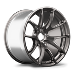 Single gunmetal gray forged wheel with Y-spoke design and polished silver barrel on white background - APEX Wheels wheel for 18x11 ET25 5x120 - Anthracite